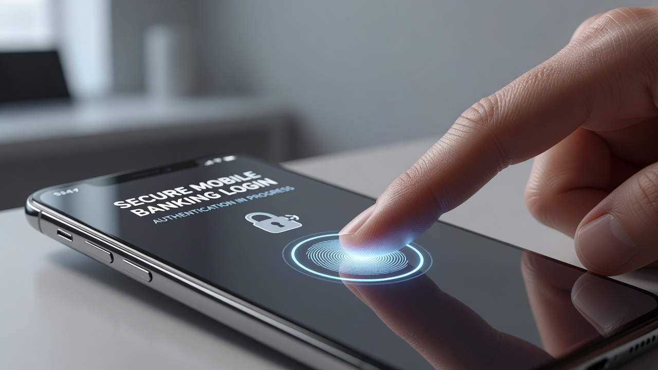 Biometrische Fingerabdruck-Authentifizierung für sicheres Banking