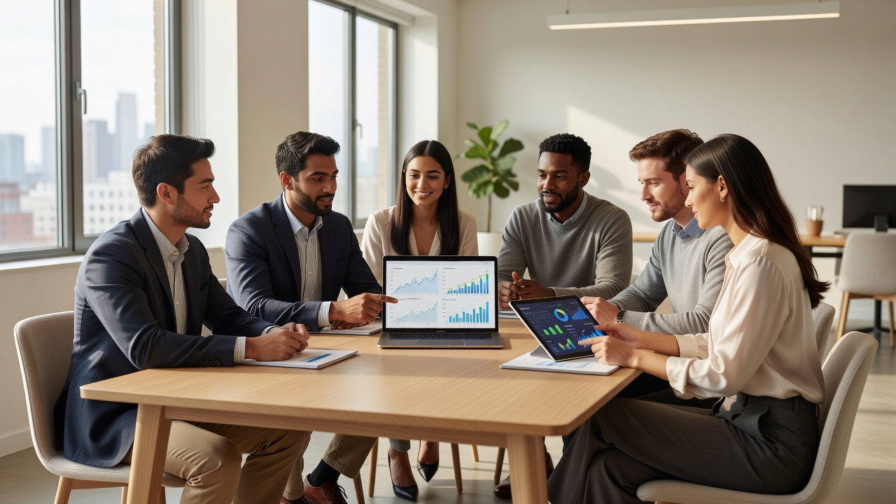 NordFinTech Team bei einem modernen Finanz-Meeting